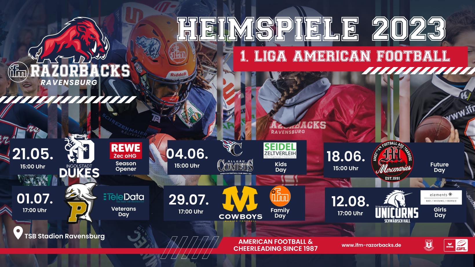 Heimspiele Razorbacks 2023